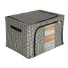 Organisateur de literie pour vêtements housse de sac de garde-robe avec cadre blanc noir 66L
