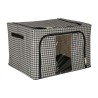 Organisateur de literie pour vêtements housse de sac de garde-robe avec cadre blanc noir 66L
