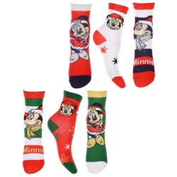 Chaussettes de Noël pour enfants Disney Minnie Gold & Silver 23-34