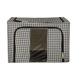 Organisateur de literie pour vêtements housse de sac de garde-robe avec cadre blanc noir 66L
