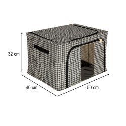 Organisateur de literie pour vêtements housse de sac de garde-robe avec cadre blanc noir 66L
