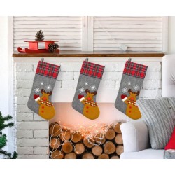 Christmas Reindeer i fireplace stocking, boot 51 cm