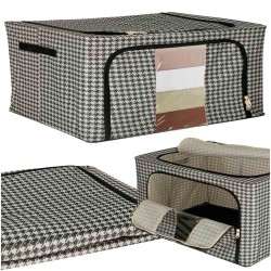 Organisateur de literie de vêtements pour housse de sac de garde-robe avec cadre blanc noir 22L
