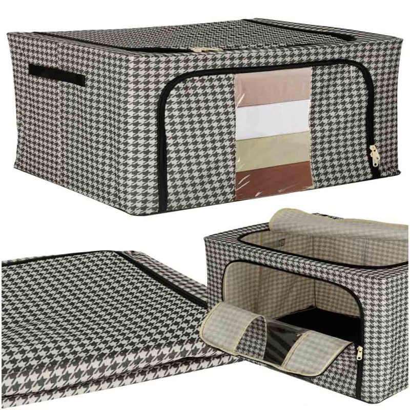 Organisateur de literie de vêtements pour housse de sac de garde-robe avec cadre blanc noir 22L
