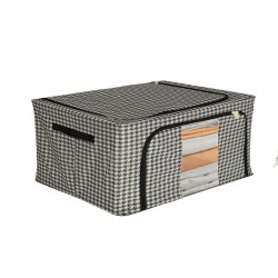 Organisateur de literie de vêtements pour housse de sac de garde-robe avec cadre blanc noir 22L
