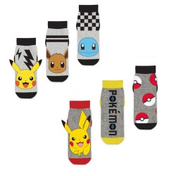 Pokémon Pika-Eevee-Squirtle kids no-show socks 23-34