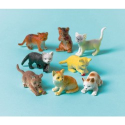 Lot de 12 figurines en plastique de chat