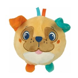 Animals Buddy Dog Plush Ball Figure, Baby Rattle Clementoni