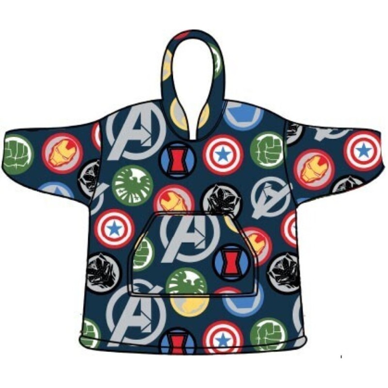 Couverture polaire en peluche à enfiler pour adulte Avengers Courageous, poncho