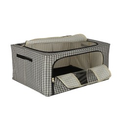 Organisateur de literie de vêtements pour housse de sac de garde-robe avec cadre blanc noir 22L
