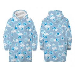 Poncho couverture polaire Sherpa doublé à capuche pour adulte One Piece Cloudy