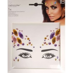 Tatouage de visage de fête avec strass autocollants