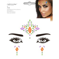 Party Face Tattoo with Self-Adhesive Rhinestones