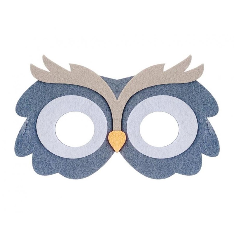 Masque en feutre hibou animaux 18 cm