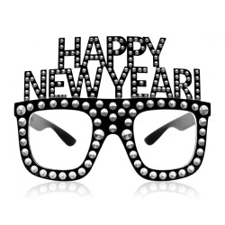 Happy New Year Happy New Year Silver, Silver party glasses