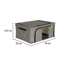 Organisateur de literie de vêtements pour housse de sac de garde-robe avec cadre blanc noir 22L
