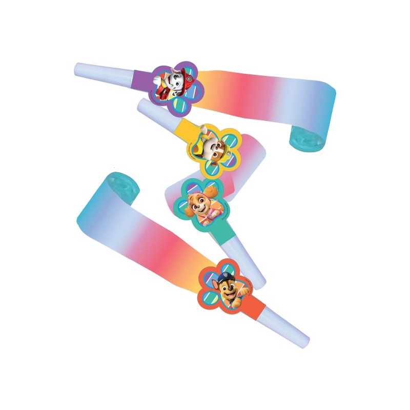 Paw Patrol Color Paws Party Blower Trumpet - Pack of 8