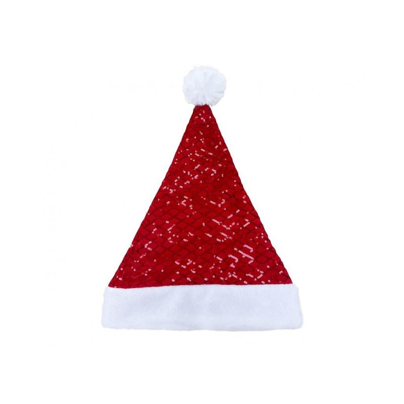 Christmas Santa Santa Claus adult hat with sequins 30x42 cm