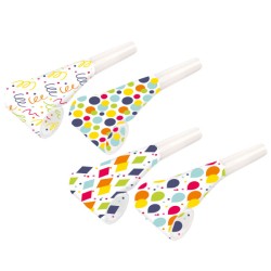 Colour party horn set of 4