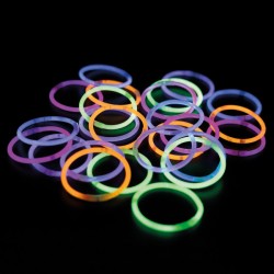 Lot de 25 bracelets lumineux colorés de 20 cm