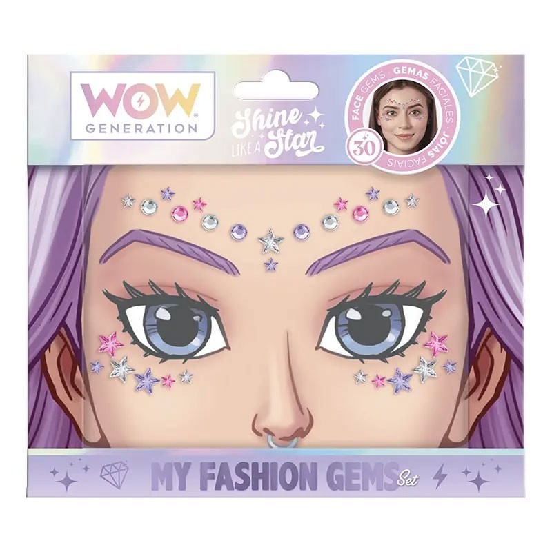 Autocollants pour le visage WOW Generation avec strass autocollants