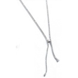 Victoria Silver colored white stone necklace