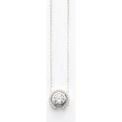 Victoria Silver colored necklace with white stones