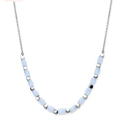 Victoria Silver-colored Blue Beaded Necklace