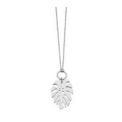 Victoria Silver Leaf Pattern Necklace