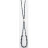 Victoria Black Bead Necklace with White Stones