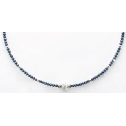 Collier de perles bleues Victoria White Stone