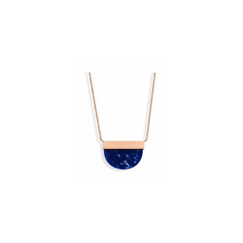 Collier à motifs bleus couleur or Victoria Rosé