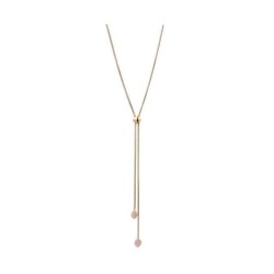 Victoria Rose gold colored pink stone necklace