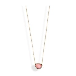 Victoria Rose gold-colored necklace with pink stones