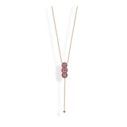 Victoria Rose gold-colored pink stone necklace