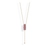 Victoria Rose gold-colored pink stone necklace