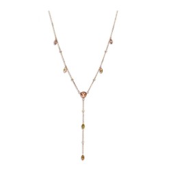 Victoria Rose gold colored colorful stone necklace