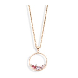 Victoria Rose gold colored gemstone necklace