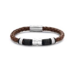 Victoria Black Leather Bracelet for Boys