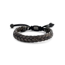 Victoria men's brown leather bracelet