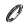 Bracelet en cuir bleu Victoria pour homme