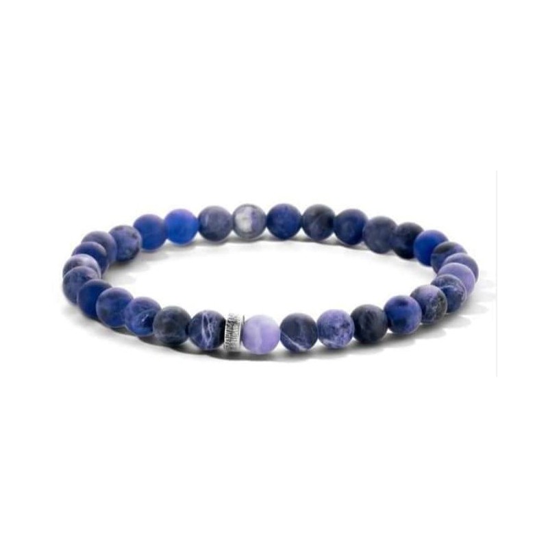 Bracelet extensible en perles bleues Victoria pour homme