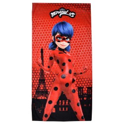 Serviette de bain, serviette de plage Miraculous Tales of Ladybug et Chat Noir Paris 70x140cm 2e classe