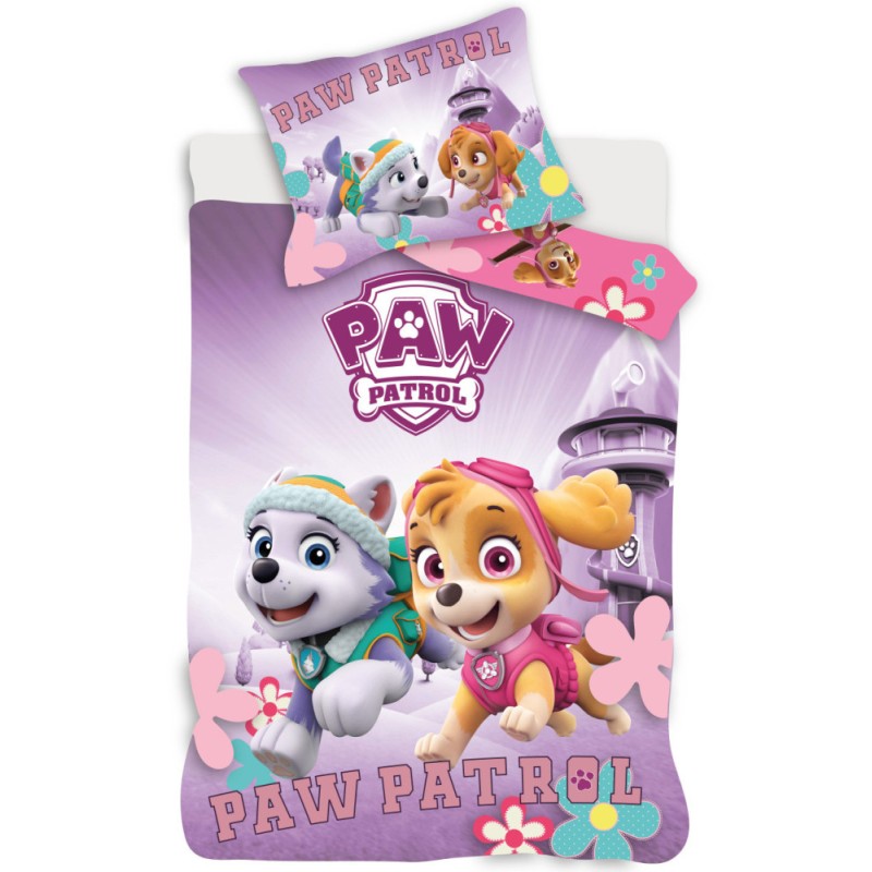 Parure de lit pour enfant Paw Patrol Purple 100 x 135 cm, 40 x 60 cm Classe II