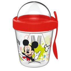 Gobelet à goûter Disney Mickey avec couvercle et cuillère 350 ml