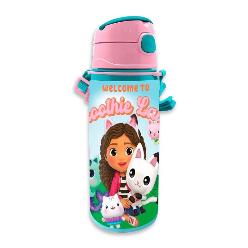 Gabby's Dollhouse Smoothie Land aluminum bottle with hook 600 ml