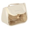 Sac cosmétique pour femmes organisateur de voyage sac de vacances spacieux pour hommes beige
