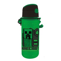 Bouteille en aluminium verte Minecraft avec crochet 600 ml