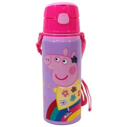 Bouteille en aluminium Peppa Pig avec crochet 600 ml