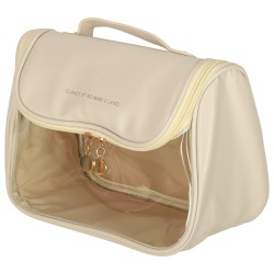 Sac cosmétique pour femmes organisateur de voyage sac de vacances spacieux pour hommes beige

